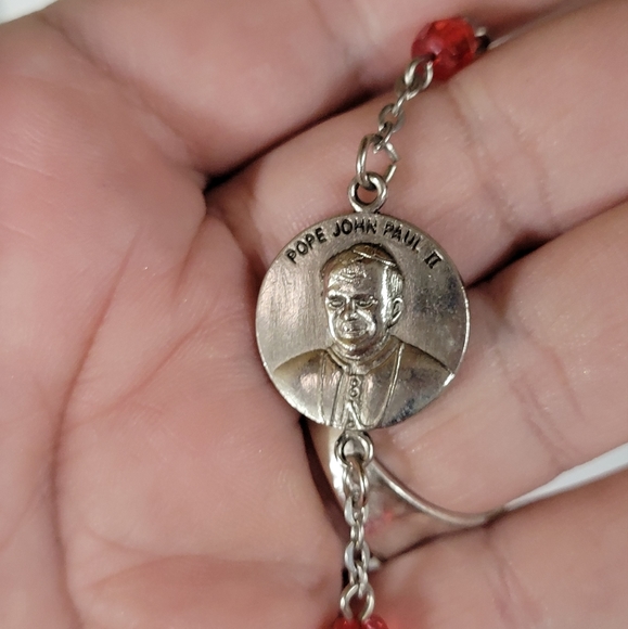 POPE JOHN PAUL ll Italy rosary beads. 📿 double sided. CRUCIFIX. - Picture 6 of 9